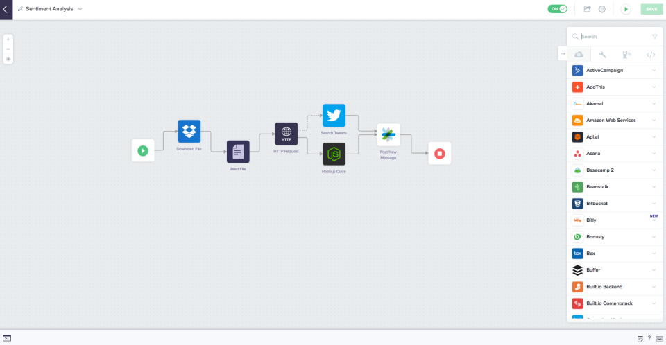 screenshot of Built.io Flow